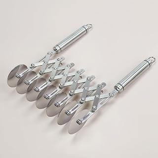 7 Wheel Pizza Wheel Divider Stainless Steel Dough, 7 Wheels, 7 Wheel Puff Divider with 7 Wheels, Adjustable Dough Cutter for Pizzas, Waffles, Baking, Bread and Cookies