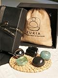 Zuria House Protection Crystals Set, 5 EMF Protection Crystals Stones - Black Tourmaline Fluorite Hematite Crystal Shungite Amazonite, EMF Protection Rocks for Travel Office Spiritual New Home Gift