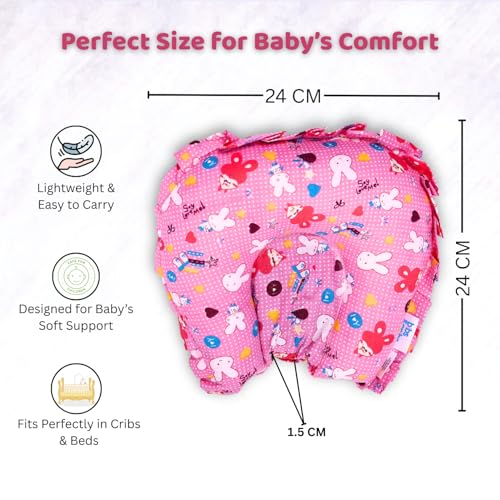 Image of Bibs&Cribs Mustard Seed Baby Pillow for Newborn Babies, Soft Cotton Infant Pillow with Breathable Fabric Cover, Lightweight Baby Bedding Essential for Daily Use, Boys & Girls