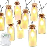 DecorNova 30-LED Battery Operated Glass Jar Fairy String Lights for Bedroom Wedding,Warm White,7.8 Feet