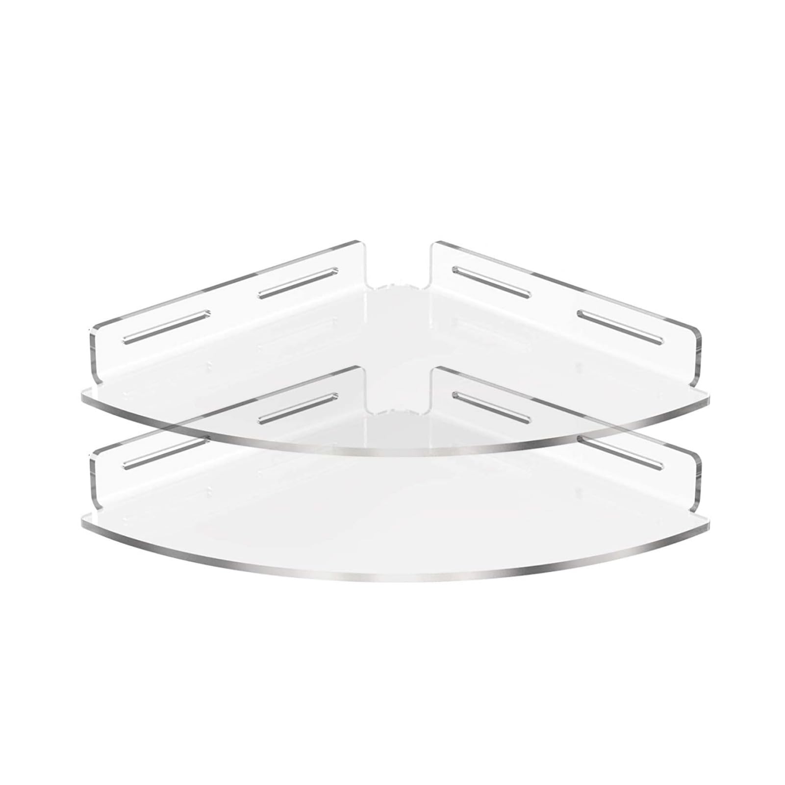 Diydeg Corner Shower Caddys 2PCS Adhesive Clear Shower Corner Shelf No Drilling Wall Mounted Bathroom Organizers and Storage