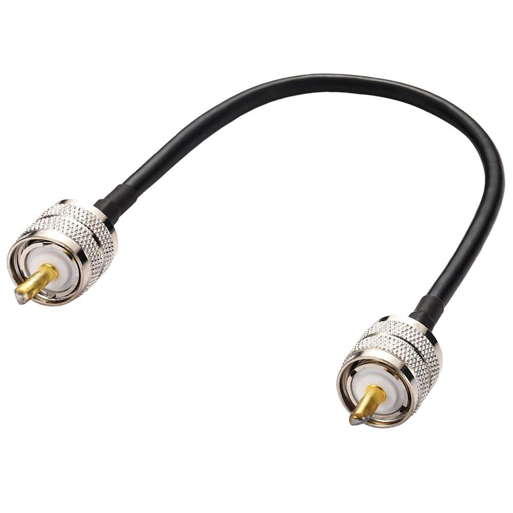 Greluma 1 Pièce UHF Mâle PL-259 à UHF Mâle PL-259 RG58 Câble Coaxial pour Radio HAM et CB, Analyseur D'antenne, Charge Factice, Compteur SWR