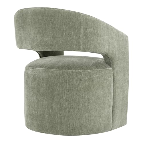 Sillón con diseño barrel verde tapizado moderno miniatura 4