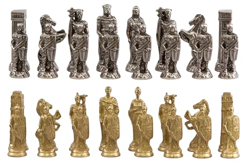 Romans VS Barbarians pièces d'échecs en métal solide pour échiquier