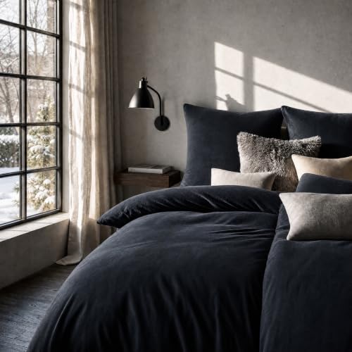 Soifox Winter Flanell Bettwäsche 135x200 4-teilig Anthrazit 100% Polyester – Ansicht 2