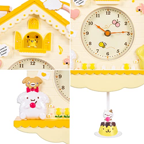 Gyh Kids Silent Kawaii 12 Inch Wall Clock Cartoon Cute Dog Pendulum Clock Battery Operated Non-Ticking Creative Children Quartz Clock Home Decor For Living Room Kids Bedroom Classroom Office Gift #TOP2