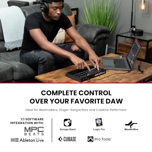 Image of Akai Professional MPK Mini MK3 25 Key USB MIDI Keyboard Controller With 8 Backlit Drum Pads, 8 Knobs, Music Production Software and Native Instruments Sound Package (NKS Integration), Black