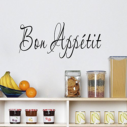 Boodecal Quote Series French Bon Appetit Wall Saying Quotes Vinyl Decals Stickers For Restaurant Kitchen Dining Room Cafe 24 Inches X 10 Inches #TOP3