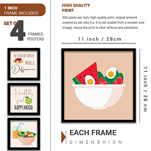 Image of kotart - Photo Frames for Kitchen and Restaurant Wall Decoration - Food Frames for Kitchen Wall Decor - Wall Poster with Frame - Wall Frames for Home Set of 4 (10x10 inch)(Art 1, Small)