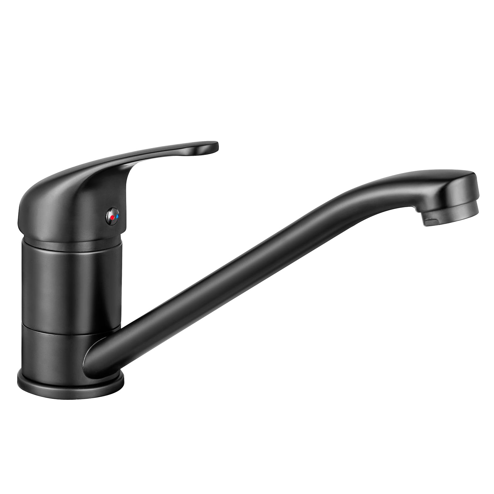 CECIPA Wasserhahn Küche Schwarz, Mischbatterie, Küchenarmatur Hochdruck | Spültischarmatur Küche, Küchenarmatur Schwarz, Armatur 360°, Küchenwasserhahn für kleine Küchen und Hauswirtschaftsräume