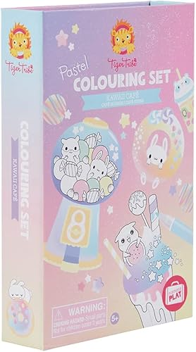 Tiger Tribe Juego de colorear - Kawaii Cafe - Kit de arte de viaje para llevar - Todos los suministros incluidos - Fácil limpieza y almacenamiento -