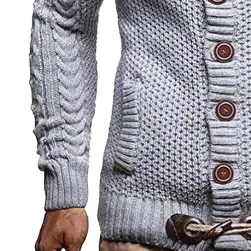Pull thermique épais homme contre le froid avec col roulé boutonné chic