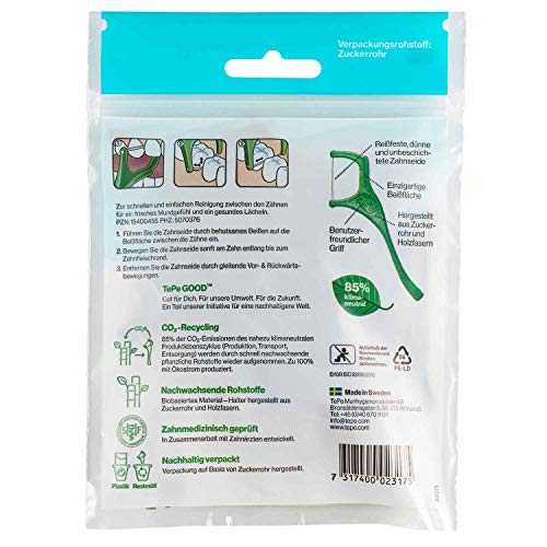 TePe GOOD Mini Flosser, Zahnseiden-Stick, 36 Stück, 3er Pack – Bild 3