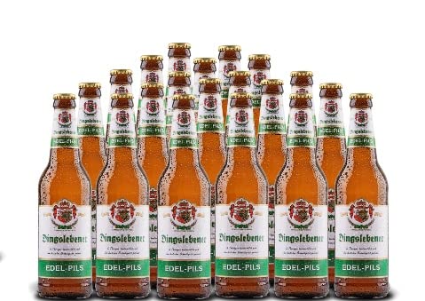 Dingslebener Edel-Pils á 20 Fl. 0,5 Liter Alk.4,9% Vol. Brauereieigenes Brunnenwasser, aus dem Basaltgestein und Thüringer Gerstenmalz, veredelt mit Naturhopfen.