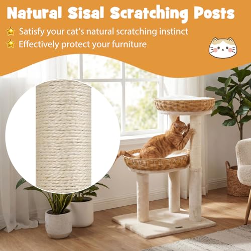 PETSITE Árbol para Gatos 30 pulgadas con Rattan PE miniatura 6