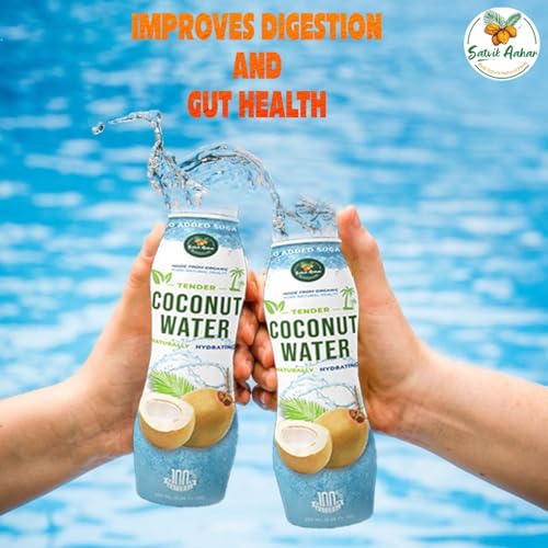 Image of SATVIK AAHAR Yellow Tender Coconut Water From Pollachi | With Vital Minerals, No Artificial Colours, Flavours or Preservatives- 200ml (Pack of 6)