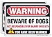 Faittoo Beware of Dog Sign, 2 Pack Large 10 x 7 Inches Thick 0.40 Rust Free Heavy Duty Aluminum - UV Printed - Fade Resistant - Reflective - Indoor or Outdoor Use - Easy to Mount