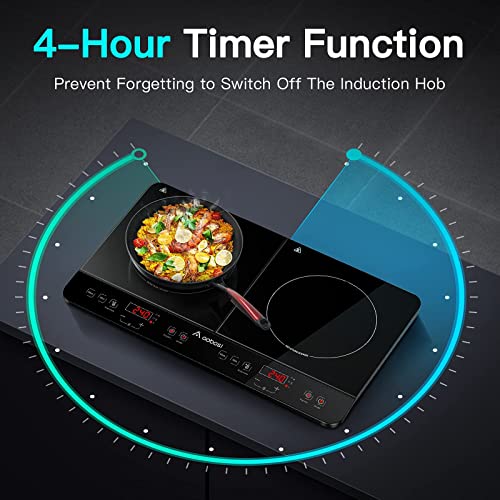 Aaobosi UK-FS-IRC108-2800 Aobosi Double Induction Cooktop Burner With 240 Mins Timer, 1800W 2 Induction Burner With 10 Temperature 9 Power Settings, Portable Induction Cooktop With Touch Sensor Control & Child Safety Lock thumb #4