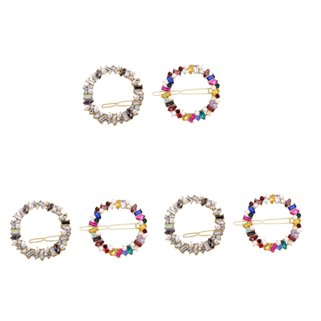 Didiseaon 6 Piezas accesorios para el cabello de mujer cierres geométricos pasadores de pelo tiara tocado de colores horquillas para el cabello modelado sombrerería garra de pelo novia