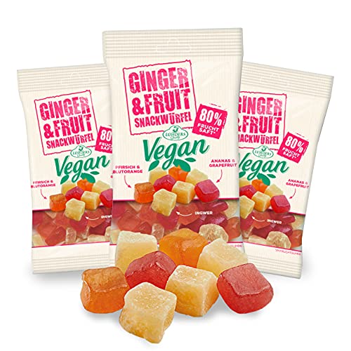 LÜHDERS - Ginger&Fruit, veganer Ingwer-Frucht-Snack (3er Set) je 80g Cover