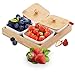 Ceramic Snack Serving Tray, 4-Compartment Tray Serving Platter with Bamboo Lid and Pallets,Moisture-proof Bowls for Food,Snacks,Condiments, Appetizers（White）