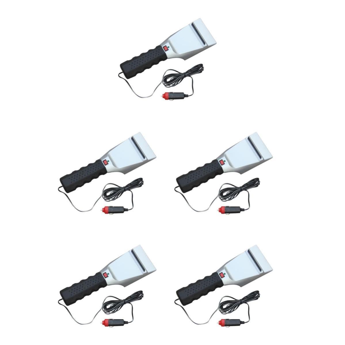 DOITOOL 5 Pezzi Raschietto per Ghiaccio Riscaldato 12v per Parabrezza Auto Impugnatura Confortevole e Componenti in Plastica e Metallo per Rimozione Neve e Ghiaccio