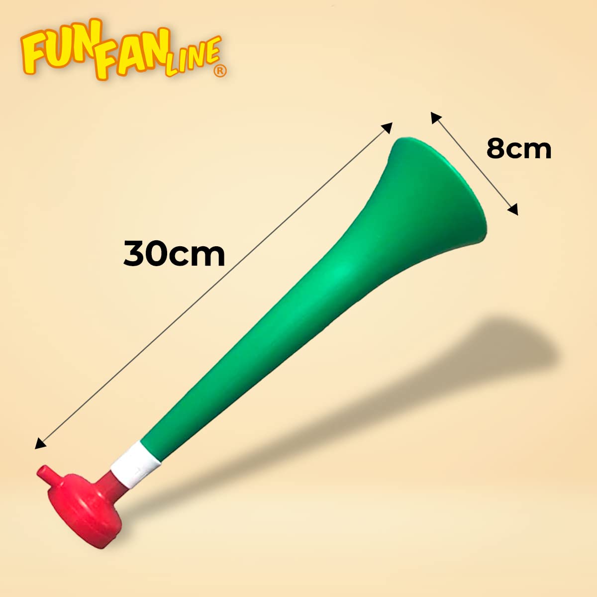 FUN FAN LINE - Pack 3 Resistant Plastic Vuvuzelas, Italy, Normal - Image 2