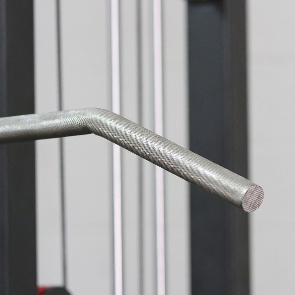 Titan Fitness 48" Stainless Steel Lat Pulldown Bar, 28mm Knurled Grip Diameter, Multiple Grip Options, 304 Stainless Steel with Chrome Finish, Includes Carabiner, Revolving Hanger, Home Gym Equipment