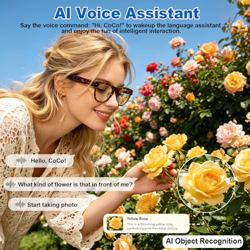 Image of AI Smart Glasses with 8MP Camera, 1080P Video Recording, Real-Time Translation, AI Assistant & Object Recognition, Photochromic Lenses, Bluetooth 5.4 Calls & Music, IP65 Waterproof, 7-8Hr Battery