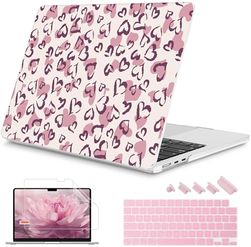 Image of Mektron Case for 2025 MacBook Air 13-inch M4 Laptop A3240 with 13.6-inch Liquid Retina Display,Compatible with 2024 2022 M3 /M2 MacBook Air 13 inch Hard Shell Cover,Fit Model A3113 A2681,Heart Art