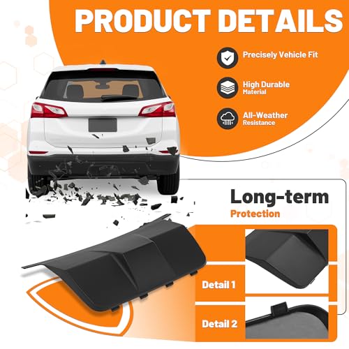 KUAFU Rear Trailer Hitch Cover Panel Compatible with 2018-2021 Chevy Chevrolet Equinox Replacement for 84256326, GM1144128 PP Plastic Textured