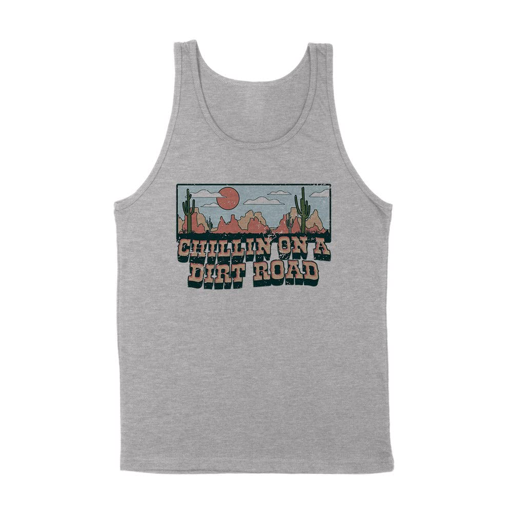 Chillin on a Dirt Road Tank Top Unisex Small Grey