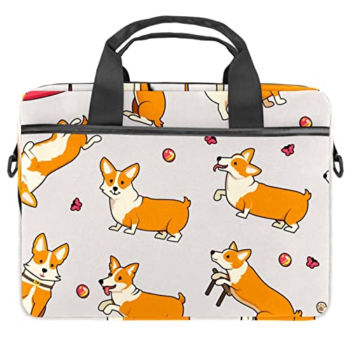 Sac bandoulière ordinateur 13.3 pouces sacoche PC portable 14 pouces Corgi orange