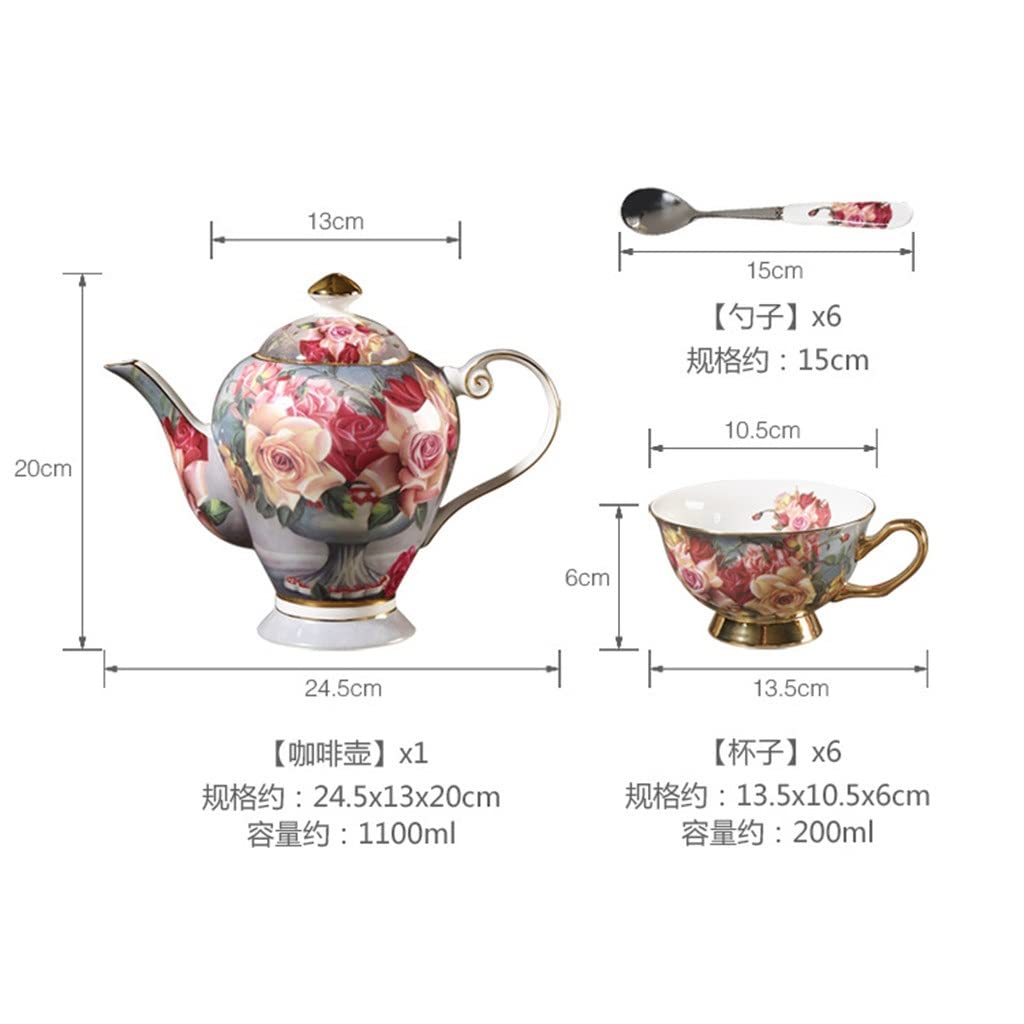 Klasyczny zestaw do kawy z porcelany kostnej w kolorze róży, zestaw do popołudniowej herbaty, ceramiczna filiżanka do kawy i filiżanka do herbaty w pudełku prezentowy,