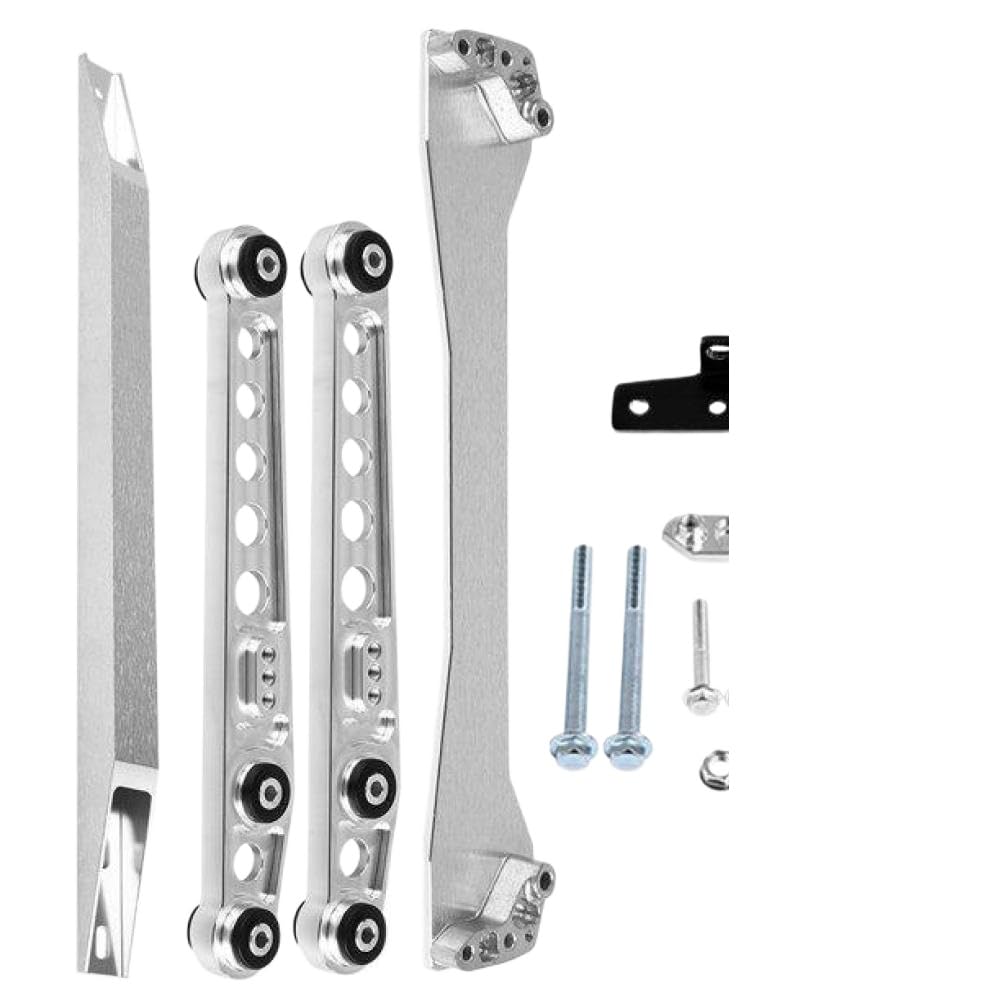 Rear Subframe Brace Tie Bar and Lower Control Arm Compatible with Civic EK 1996 2000(Silver LCA kit)