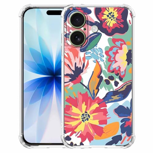 Coque complète en TPU souple iPhone 17 peinture florale antichoc