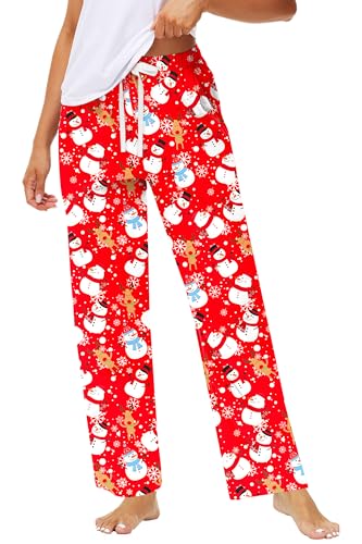 Remimi Womens Halloween Pajama Pants Wide Leg Pj Bottom Drawstring Sweatpants