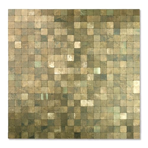 OYASIMI 10-Sheets Metallic Peel and Stick Backsplash Mosaic Tiles, Antique