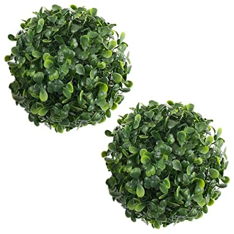 Azure Zone, Pack of 2 5.9" Topiary Balls Artificial Boxwood Plant Green Ball for Home Decoration Cover