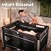 Pamo Babe 4 in 1 Baby Playards with Bassinet & Changing Table, Portable Crib Breathable Mesh and Toy Mobile