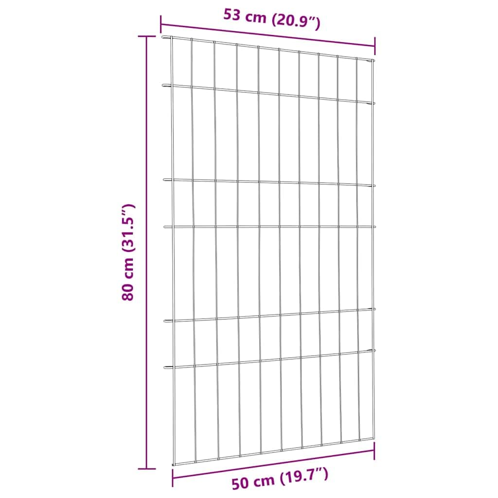 Set di 8 recinzioni per stagno, verde, 50 x 80 cm, in acciaio, design moderno, robusto e durevole, per giardini, terrazze e balconi