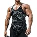 ZERAOKE Men's Plus Size Performance Camo Athletic Tank Top,Gym Workout Bodybuilding Muscle Shirt,Sleeveless Fitness Shirt-Red-L