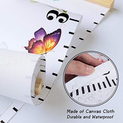 Growth Ruler For Wall Height Chart Wall Art White Flowers Waterproof Hanging Measure Ruler For Kids Child Bedroom Nursery Wall Decor Removable #TOP5