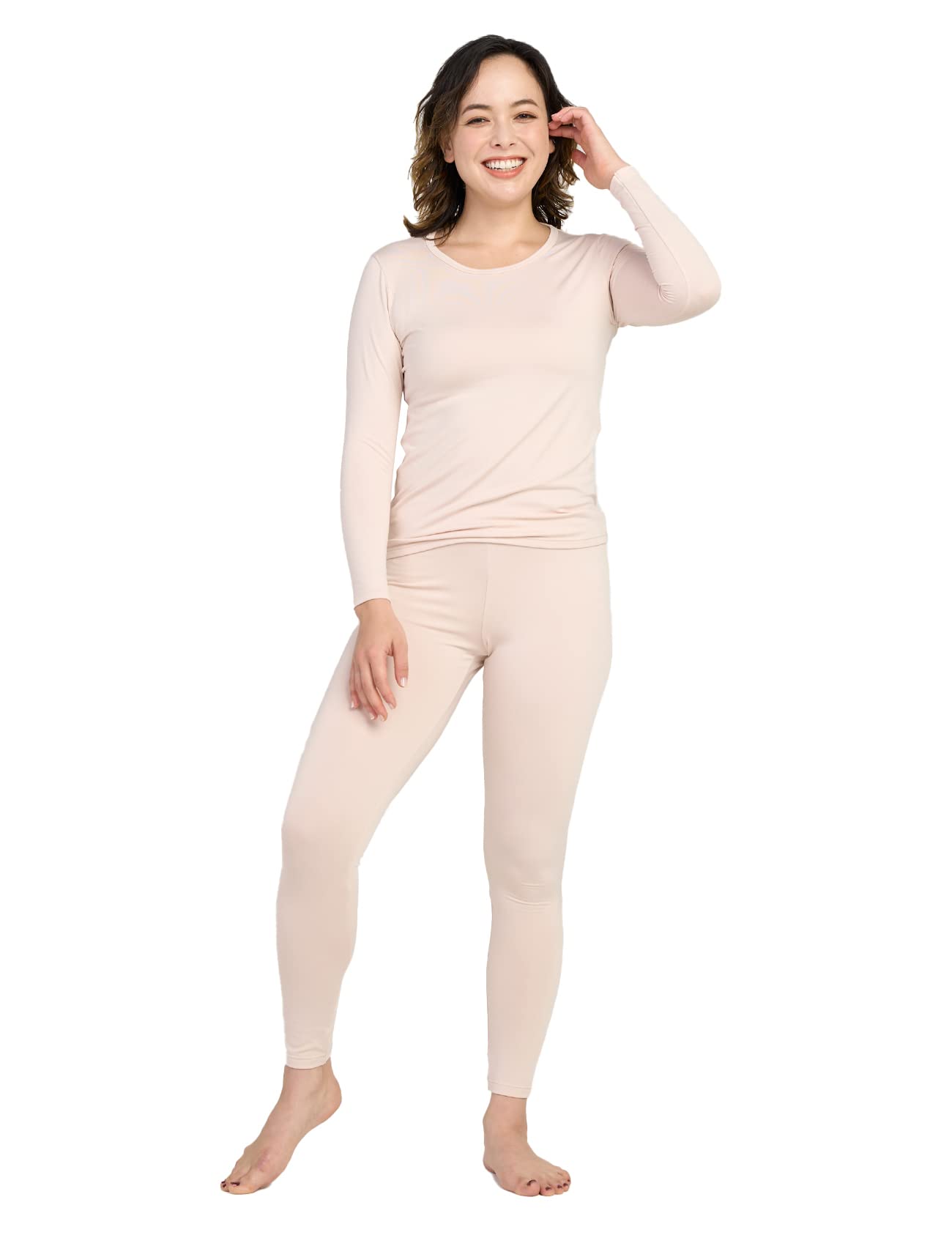 LAPASA Completo Termico Donna Fodera in Micropile Calore Base L17 - Abbigliamento Intimo Invernale Maglietta Pantaloni Calzamaglia Tuta Sci Trekking