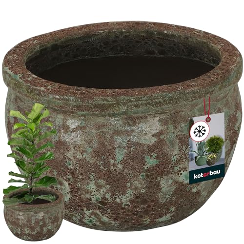 KOTARBAU® Blumentopf Keramik groß Höhe 16 cm ⌀ 28 cm Pflanzkübel für draußen Blumenkübel outdoor groß & frostsicher Pflanzgefäße außen & innen Übertöpfe für draußen Orchideentopf Keramik