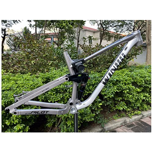 Vollgefederter Fahrradrahmen 26er 27,5er 29er Mountainbike-Rahmen 17 Zoll / 18 Zoll Hub 147 mm XC/AM/DH Enduro Downhill-Rahmen 12 x 148 mm Steckachse Boost (Silber, 29 x 18 Zoll)
