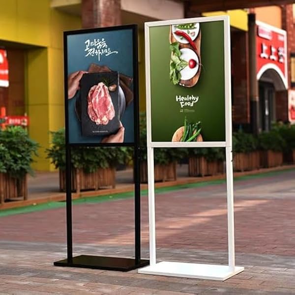 KT Standbordhouder Display Vrijstaande borden Vloerposterstandaards voor informatie, menu, mededeling, zwart 60 * 80cm