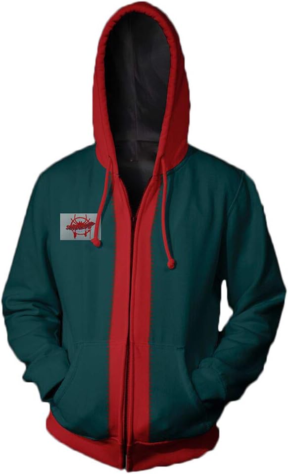 enjoyfashion Super Hero Miles Morales Hoodie Zip Up Sweatshirt Jacket Coat Halloween Costumes Unisex
