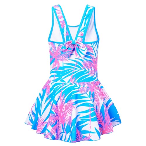 Image of Akokvlar Girl One Piece Swimsuit with Skirt Bathing Suit Swimwear 3-16Y