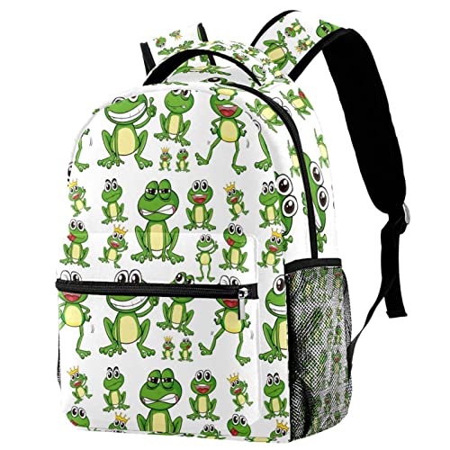 Sac à dos grenouille vert réglable pour soulager le dos des enfants
